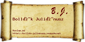 Bollók Juliánusz névjegykártya